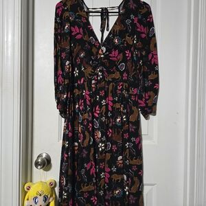 Floral and Animal Print Maxi Dress